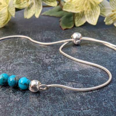 Turquoise silver bracelet girls