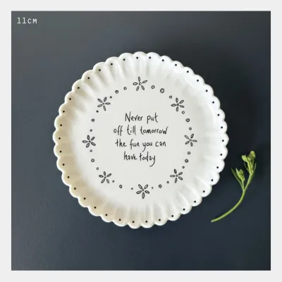 East of India scallop edge coaster