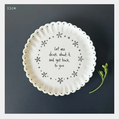 East of India porcelain coaster