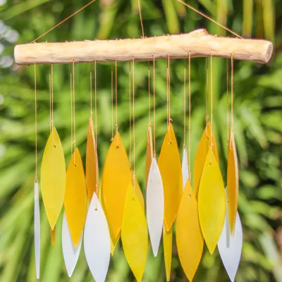 Sensory garden decor golden windchime