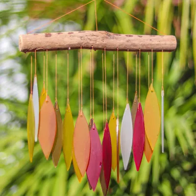 Colourful garden glass decor