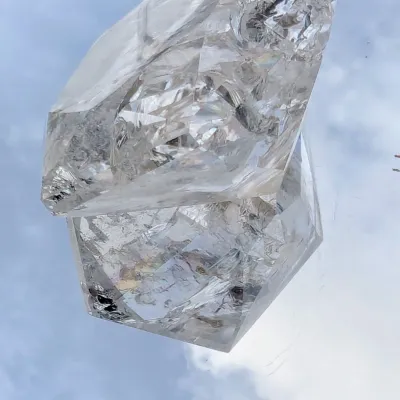 Clear crystal quartz diamond