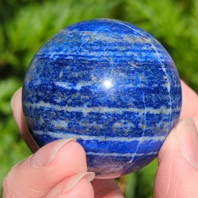 Lapis lazuli ball sphere blue mineral