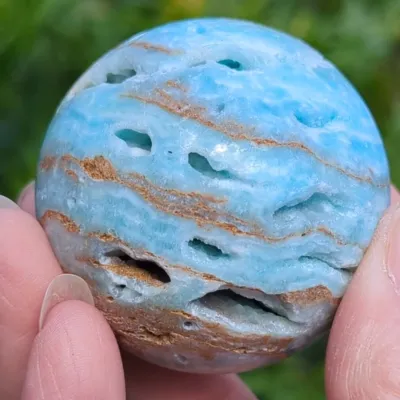 Hemimorphite blue Crystal mineral ball sphere