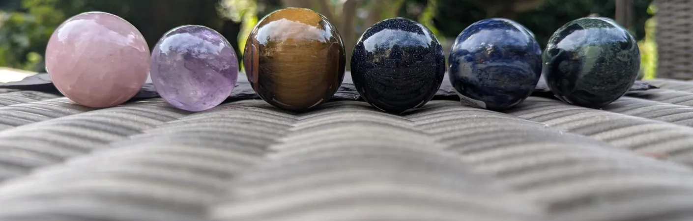 Crystal mineral spheres balls