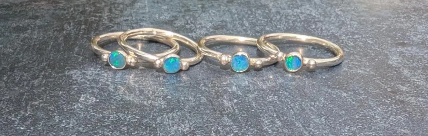 Opal stacker rings