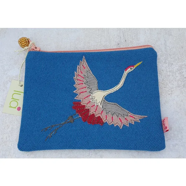 Ladies purse pink crane bird