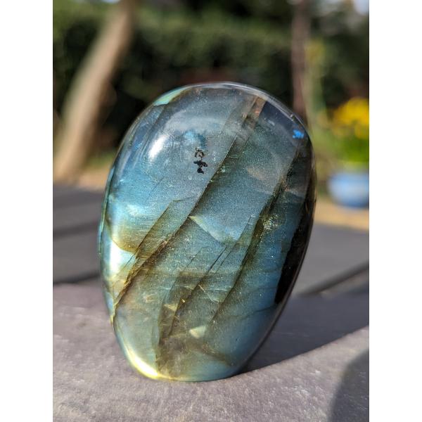 Labradorite paperweight bedside table