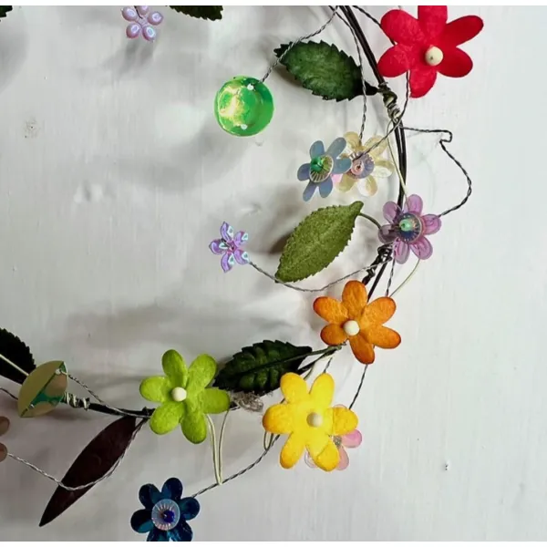 Bead button flowers wreath wedding bridesmaid
