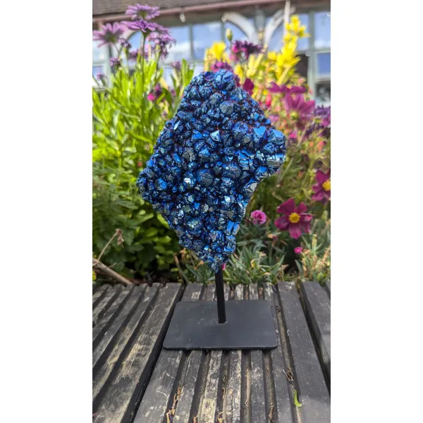 Aura blue amethyst display decor