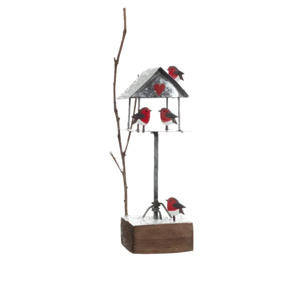 Christmas decorations winter robins scene