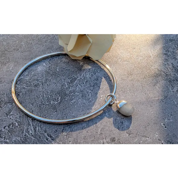 Moonstone charm bangle