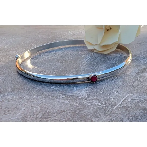 Stacking bangle pink purple stones