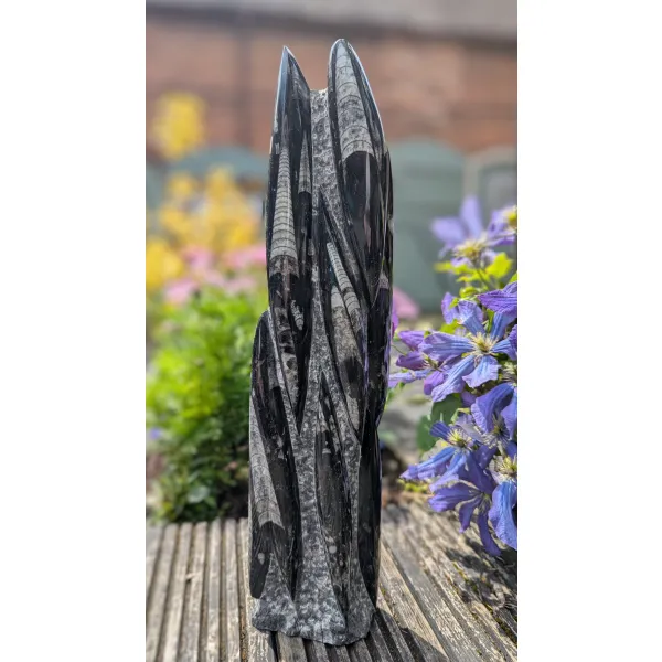 Orthoceras fossil sculpture