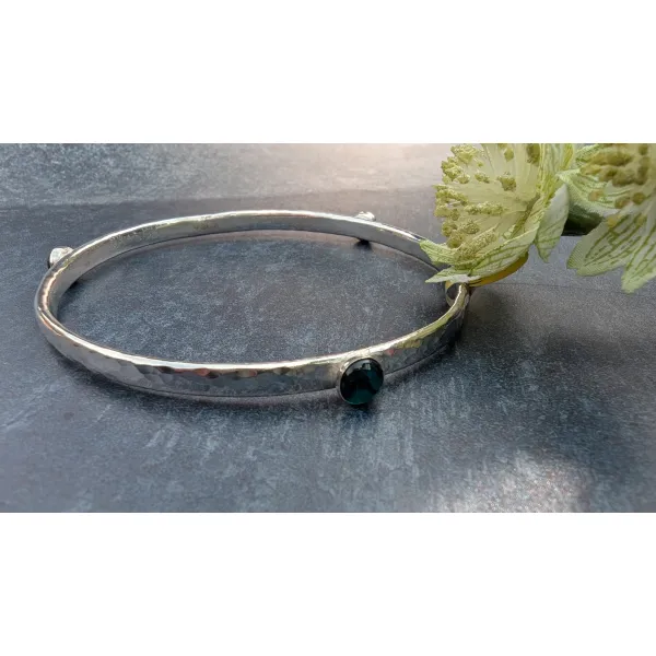 Heavy silver bangle ooak