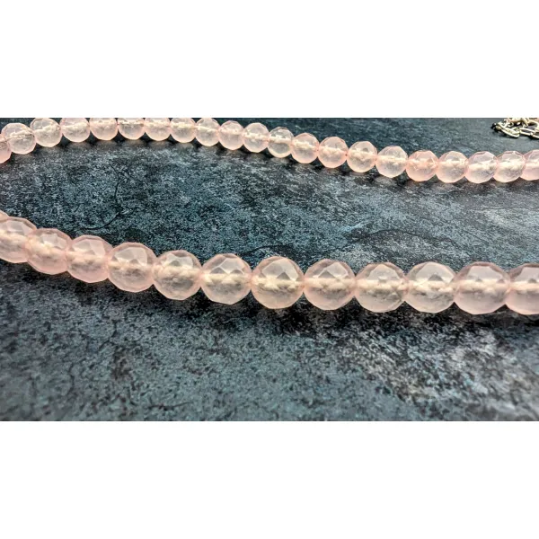 Facetted rose quartz necklace choker
