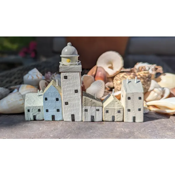 Seaside village lighthouse rustic