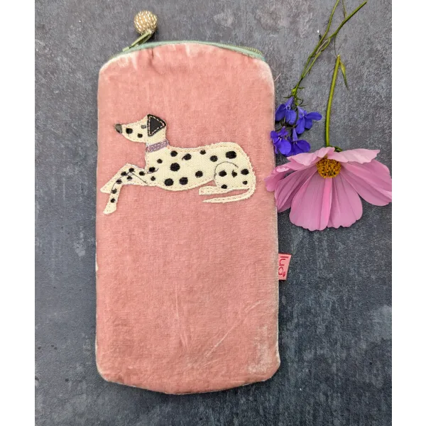 Pink dalmatian dog women's accessories 