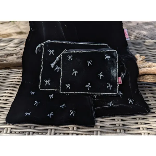 Beautiful black velvet womens accessories 