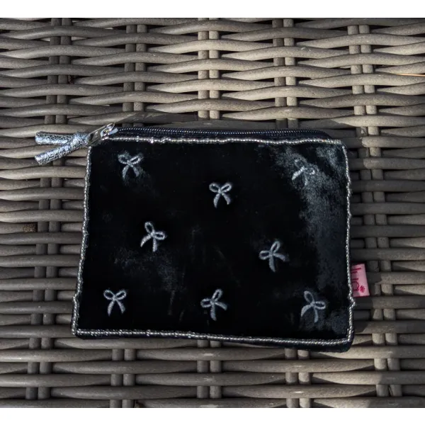 Luxury coin purse black silver