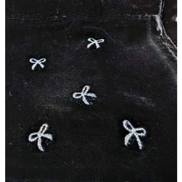 Velvet evening scarf black silver bows