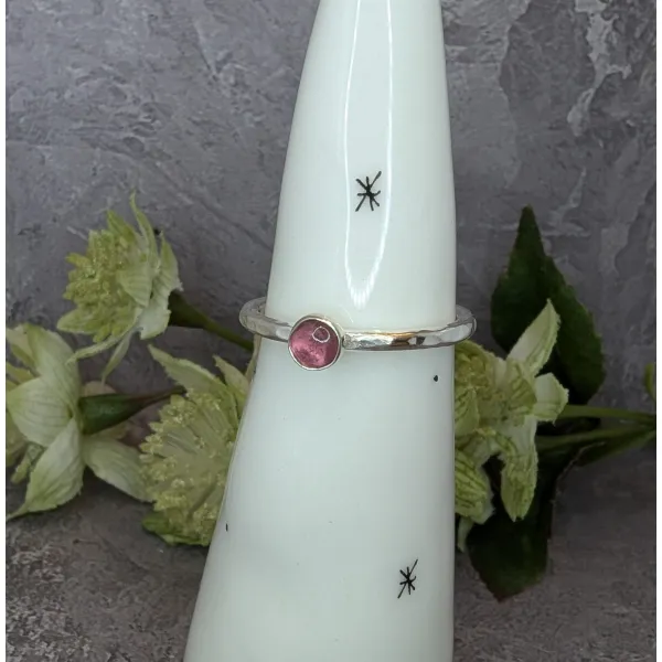Tourmaline stacker ring sterling silver 