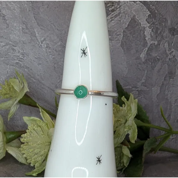 Emerald ring May birthday gift