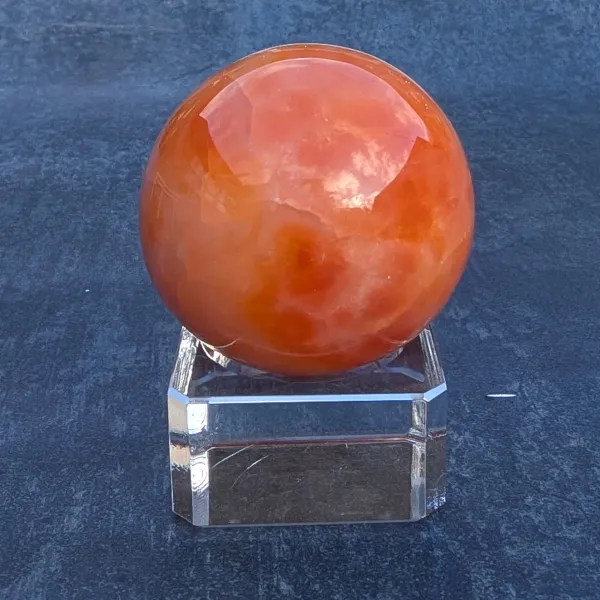 Collectors mineral crystals sphere orange carnelian
