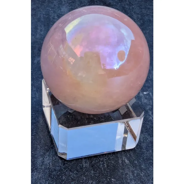 Aura rose quartz sphere
