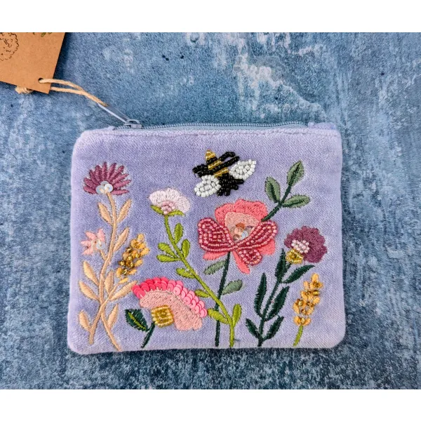 small velvet zip purse