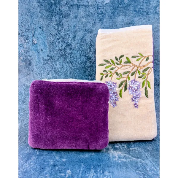 Floral embroidered purse spectacle case