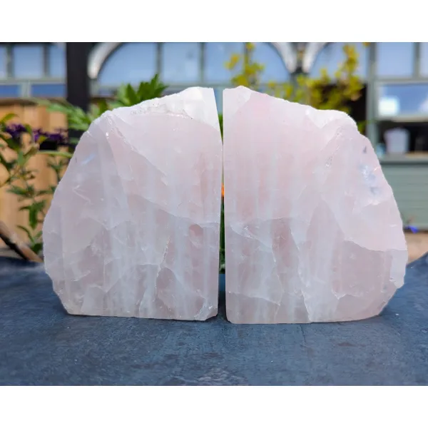 Rose quartz bookend 