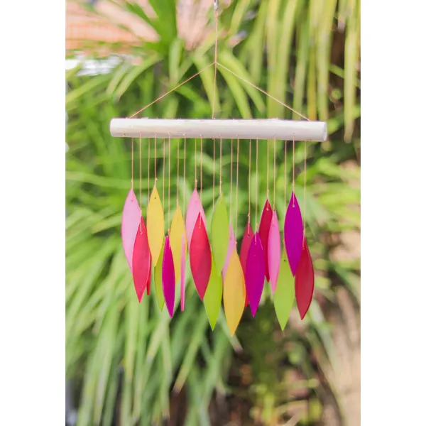 Recycled Glass wind chime pink