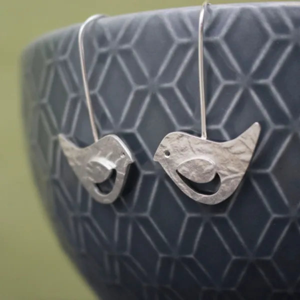 robin bird earrings nature jewellery