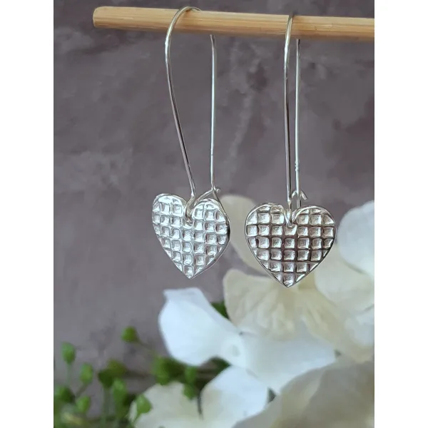 waffle heart earrings valentine romance