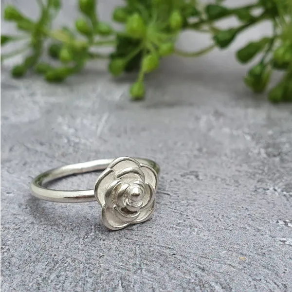 floral rose stackable rings
