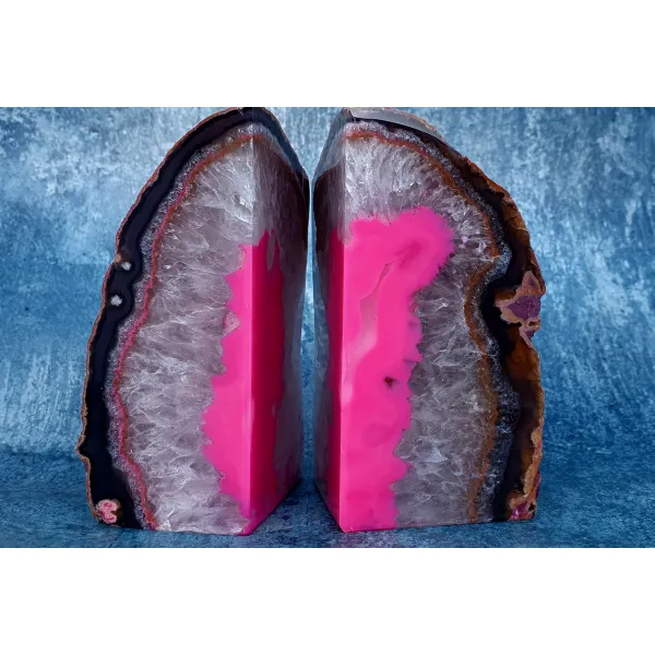 pink agate bookend home decor
