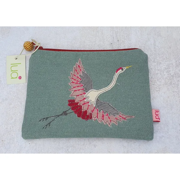 ladies purse pink bird crane