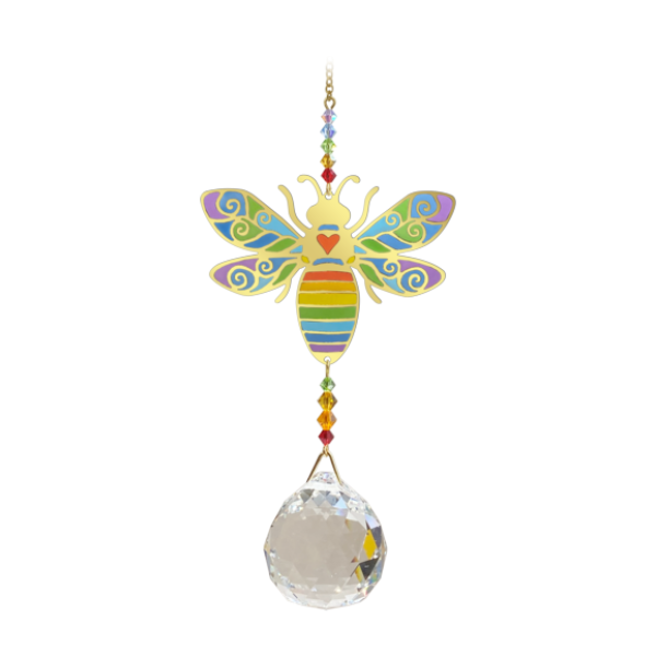 Bee Rainbow crystal window hanger