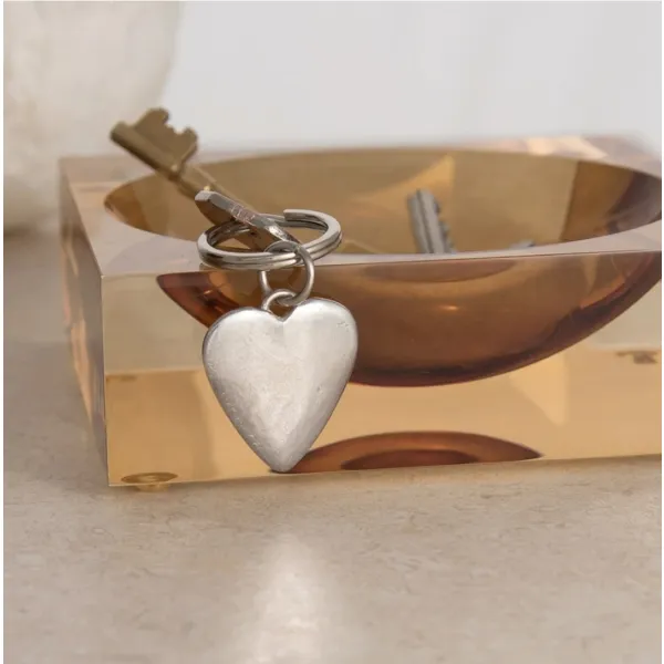 lancaster gibbings pewter keyring heart